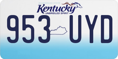 KY license plate 953UYD
