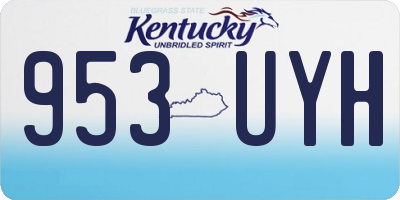 KY license plate 953UYH