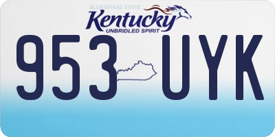 KY license plate 953UYK