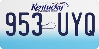 KY license plate 953UYQ