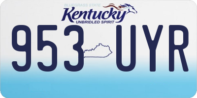 KY license plate 953UYR