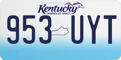 KY license plate 953UYT
