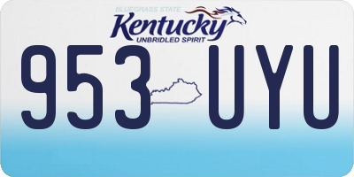 KY license plate 953UYU