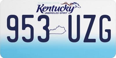 KY license plate 953UZG