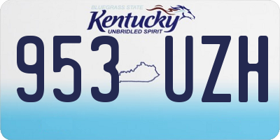 KY license plate 953UZH