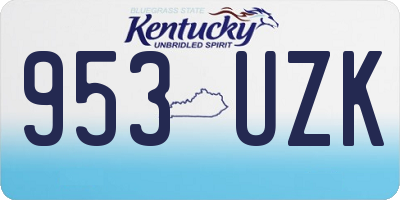 KY license plate 953UZK