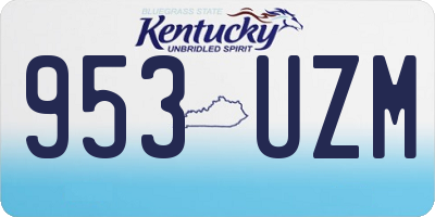 KY license plate 953UZM