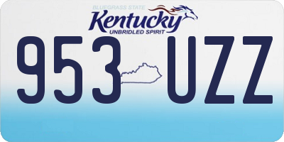 KY license plate 953UZZ