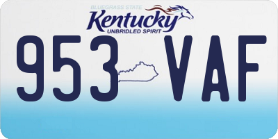 KY license plate 953VAF