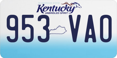 KY license plate 953VAO
