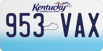 KY license plate 953VAX