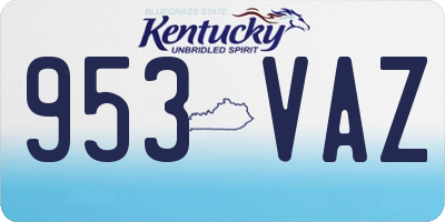 KY license plate 953VAZ