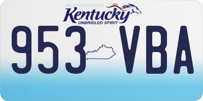 KY license plate 953VBA