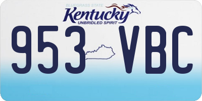 KY license plate 953VBC