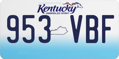 KY license plate 953VBF