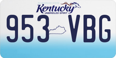 KY license plate 953VBG