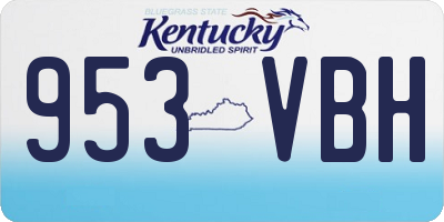 KY license plate 953VBH