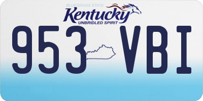 KY license plate 953VBI