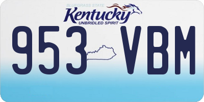 KY license plate 953VBM