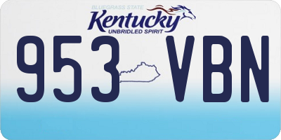 KY license plate 953VBN