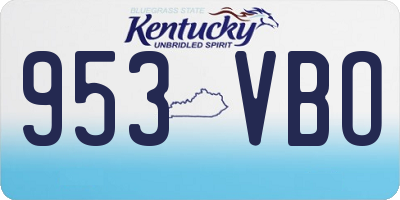 KY license plate 953VBO