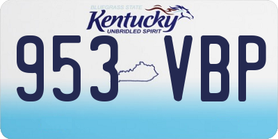 KY license plate 953VBP
