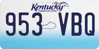 KY license plate 953VBQ