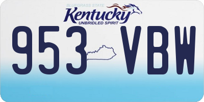 KY license plate 953VBW