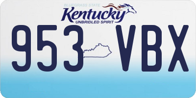 KY license plate 953VBX