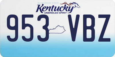 KY license plate 953VBZ