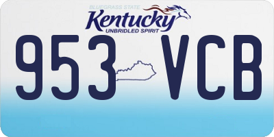 KY license plate 953VCB