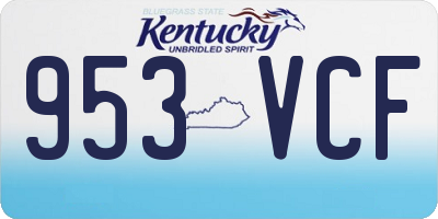 KY license plate 953VCF