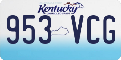 KY license plate 953VCG