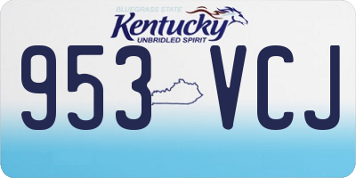 KY license plate 953VCJ