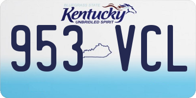 KY license plate 953VCL