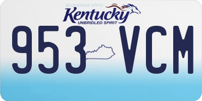 KY license plate 953VCM