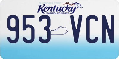 KY license plate 953VCN
