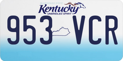 KY license plate 953VCR