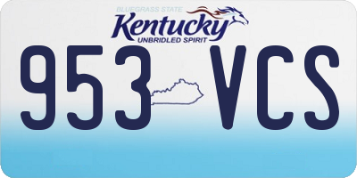 KY license plate 953VCS