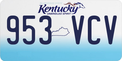 KY license plate 953VCV