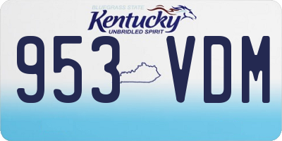 KY license plate 953VDM