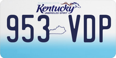 KY license plate 953VDP