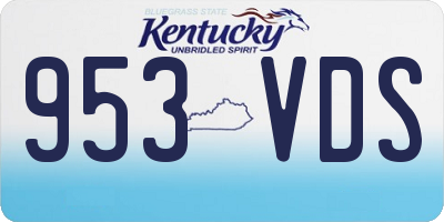 KY license plate 953VDS