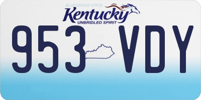 KY license plate 953VDY