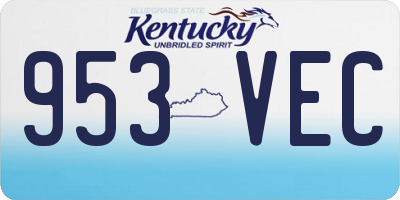 KY license plate 953VEC