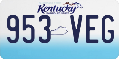 KY license plate 953VEG