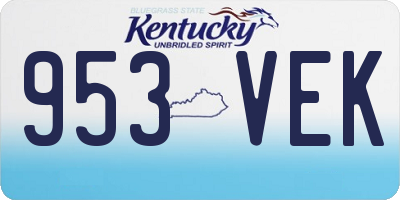 KY license plate 953VEK