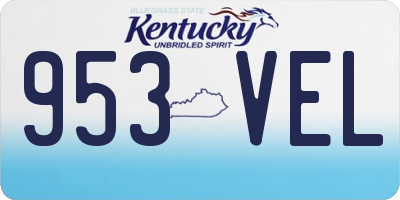 KY license plate 953VEL