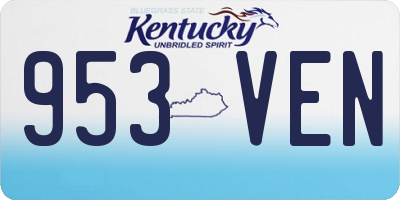KY license plate 953VEN