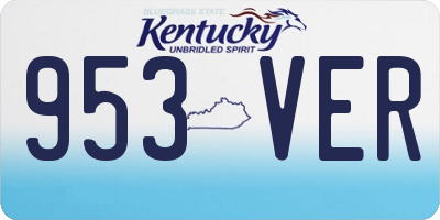 KY license plate 953VER